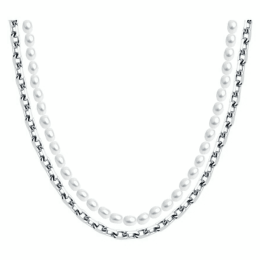 Колье с жемчугом из серебра с позолотой