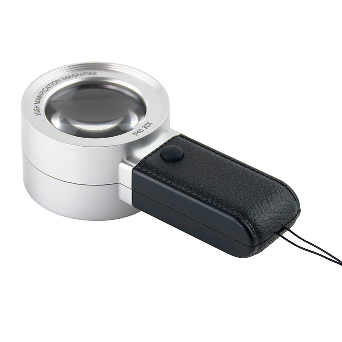 Лупа ручная 30x 40mm TH-5018 с подсветкой