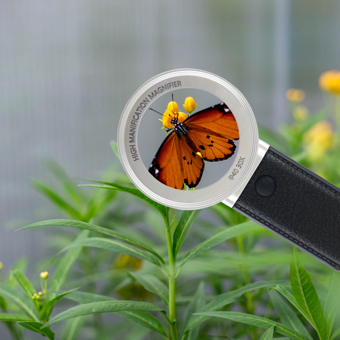 Лупа ручная 30x 40mm TH-5018 с подсветкой