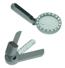 Лупа ручная с подсветкой с подставкой на аккумуляторе 5x 75мм DH75SC