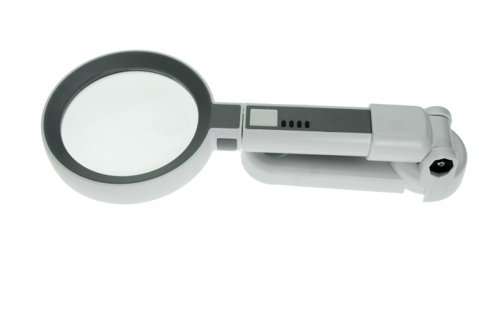 Лупа ручная с подсветкой с подставкой на аккумуляторе 5x 75мм DH75SC
