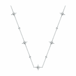 Колье звезды с фианитами из серебра