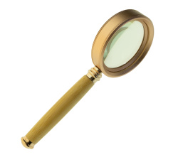 Лупа ручная стеклянная с деревянной ручкой 20X 50mm ZB88050