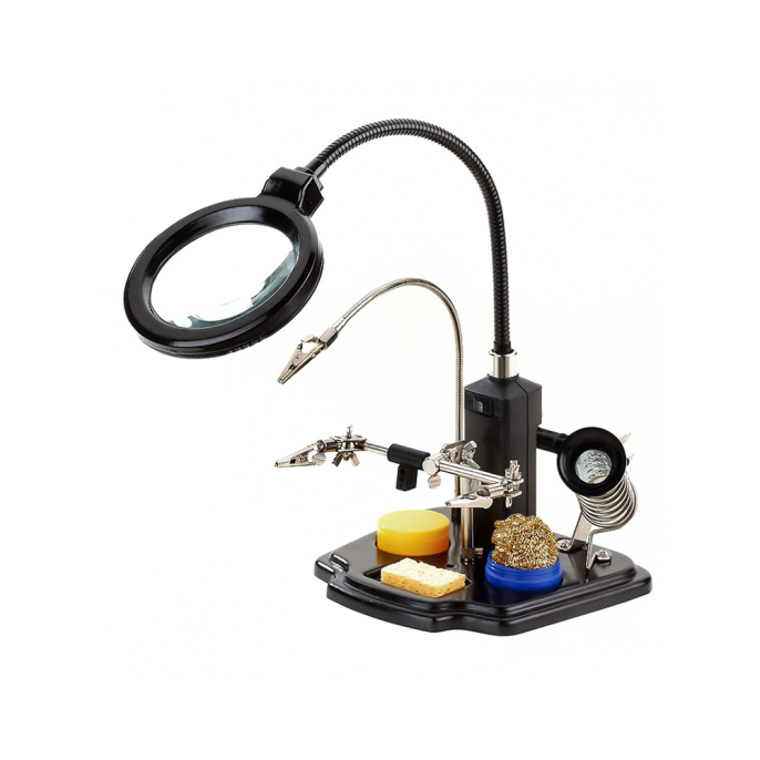 Лупа настольная 3-я рука с лупой 3x 90мм