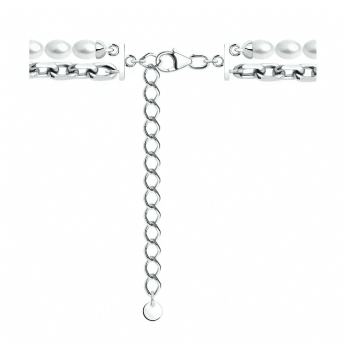 Колье с жемчугом из серебра с позолотой